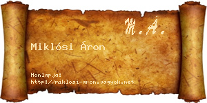 Miklósi Áron névjegykártya