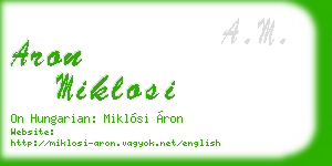 aron miklosi business card